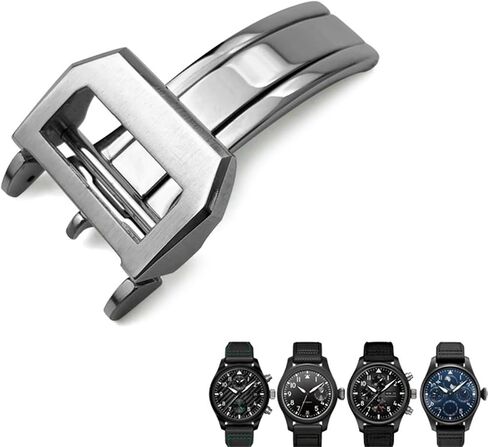 316L Stainless Steel 18mm Deployment Watch Buckle，For Leather Folding Clasp in Kuwait