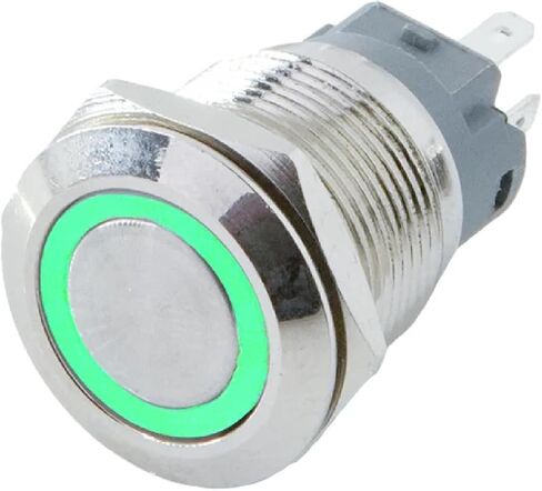مفتاح زر الضغط المعدني LED ، 12-22 مم ، IP65 مقاوم للماء ، reseet الذات in Saudi Arabia