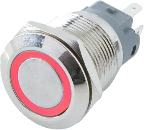 مفتاح زر الضغط المعدني LED ، 12-22 مم ، IP65 مقاوم للماء ، reseet الذات in Saudi Arabia