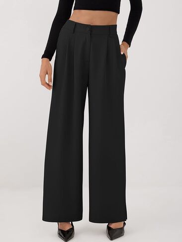ZAFUL Womens Wide Leg Pants Elastic High Waisted Business Casual Trousers Work Dress Pants with Pockets 2025 in Saudi Arabia