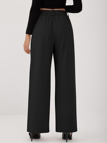 ZAFUL Womens Wide Leg Pants Elastic High Waisted Business Casual Trousers Work Dress Pants with Pockets 2025 in Saudi Arabia