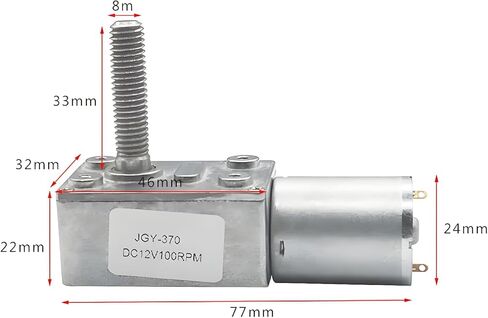 JGY-370 Threaded Shaft M8 Length 33mm Worm Gear Motor DC Reducer Speed Controller Forward Reverse 210RPM 6V in Saudi Arabia