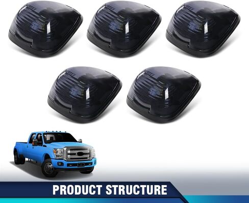 PIT66 5PCS CAB ROOD MARKER مصابيح تشغيل مع مصابيح LED بيضاء FIT FORD E250 E350 E450 F150 F250 F350 F450 F550 Super Duty Pickup Truck 1999-2017 8C34-15442-CB ، 8C34-15442-AD AD AD in Saudi Arabia