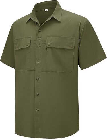 linlon Safari Shirt Men Short Sleeve UPF 50 UV Sun Protection Quick Dry Hiking Fishing Shirts in Saudi Arabia