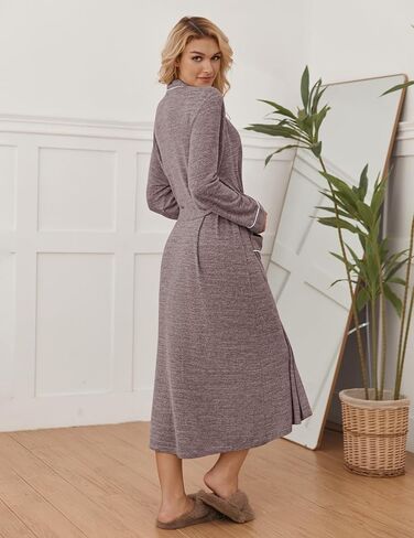 Ekouaer Womens Robe Retrob Bathrobe خفيفة الوزن ناعم Kimono أردية السيدات Sleepwear S-XXL in Saudi Arabia