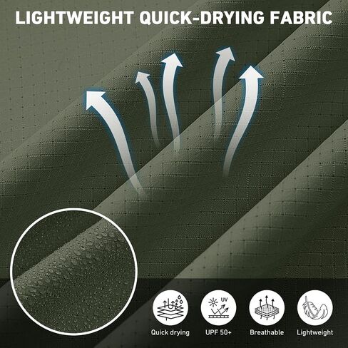 Men's Safari Hiking UPF 50+ UV Long Sleeve Button Work Shirt Lightweight Quick Dry Sun Protection Fishing Shirts in Saudi Arabia