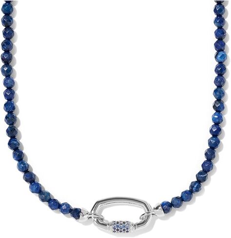 Kendra Scott, Women's, Emery Beaded Strand Necklace, Rhod Dark Blue Qrtz, One Size in Saudi Arabia