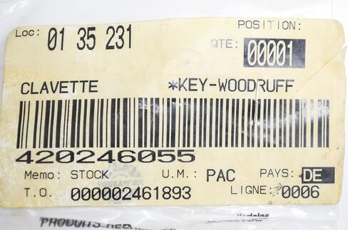 Ski-doo OEM Woodruff Key ، Sportster GTI ، 290246055 ، 420246055 in Saudi Arabia
