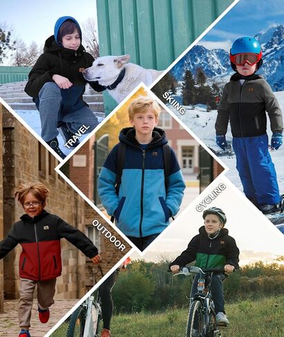 Zity Boys Fleece Jacket Sherpa مبطن هوديي الرمز البريدي لأعلى بلوزات مقاومة للرياح in Saudi Arabia