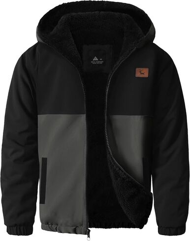 Zity Boys Fleece Jacket Sherpa مبطن هوديي الرمز البريدي لأعلى بلوزات مقاومة للرياح in Saudi Arabia