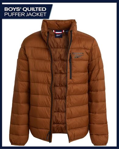 Reebok Boys Puffer Jacket - Midweight Quilted Insulated Winter Coat - Water and Wind Resistant Winter Jacket for Boys in Saudi Arabia