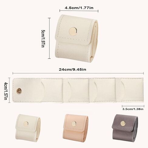 3PCS Mini Travel Jewelry Bag Travel Jewelry Roll Bag with Buckle Foldable Multi Functional Travel Jewelrys Pouch with Buckle Small Jewelry box for Earrings, Rings, Necklaces in Saudi Arabia
