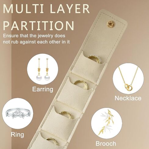 3PCS Mini Travel Jewelry Bag Travel Jewelry Roll Bag with Buckle Foldable Multi Functional Travel Jewelrys Pouch with Buckle Small Jewelry box for Earrings, Rings, Necklaces in Saudi Arabia