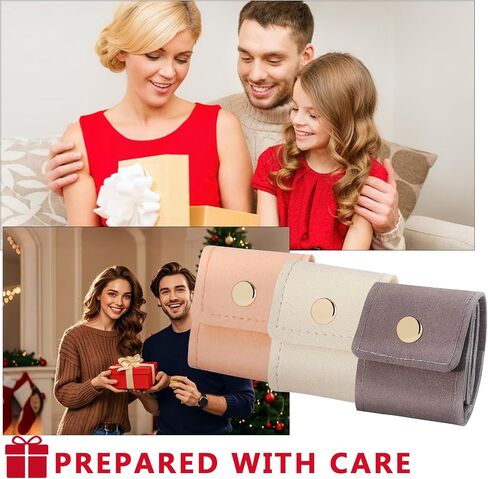 3PCS Mini Travel Jewelry Bag Travel Jewelry Roll Bag with Buckle Foldable Multi Functional Travel Jewelrys Pouch with Buckle Small Jewelry box for Earrings, Rings, Necklaces in Saudi Arabia