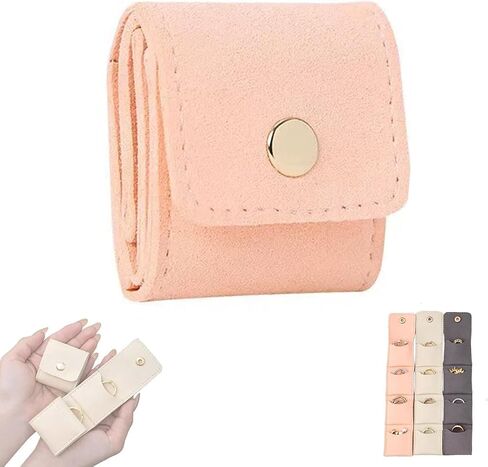 Mini Travel Jewelry Bag, Mini Travel Jewelry Roll Bag with Buckle, Portable Foldable Multifunctional Jewelry Travels Pouch for Earrings, Rings, Necklaces (3Pcs) in Saudi Arabia