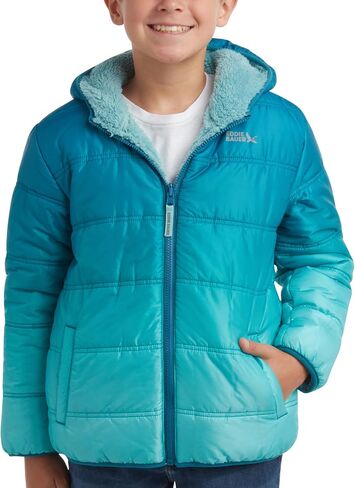 Eddie Bauer Boys' Reversible Jacket - Waterproof Lightweight Fleece Lined Hooded Puffer Coat - Boys Outerwear Jacket (5-20) in Saudi Arabia