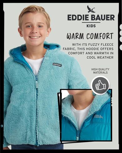 Eddie Bauer Boys' Reversible Jacket - Waterproof Lightweight Fleece Lined Hooded Puffer Coat - Boys Outerwear Jacket (5-20) in Saudi Arabia