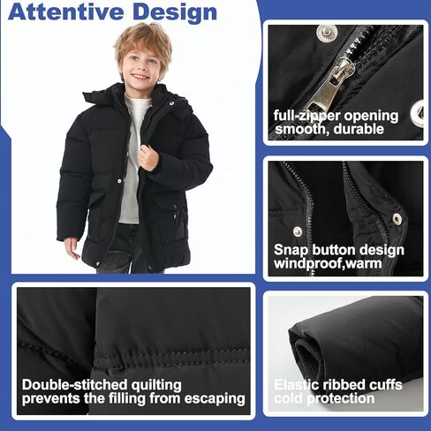UVIPC 6-12 سنوات أولاد الشتاء معطف الأطفال دافئ سترة الرياح المعاطف المقاومة للمياه منتفخ خارج الملابس in Kuwait