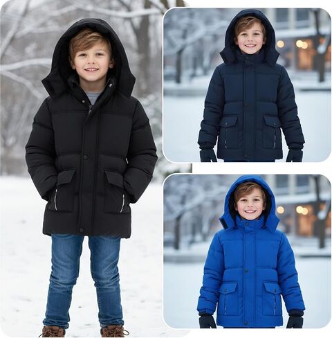 UVIPC 6-12 سنوات أولاد الشتاء معطف الأطفال دافئ سترة الرياح المعاطف المقاومة للمياه منتفخ خارج الملابس in Kuwait
