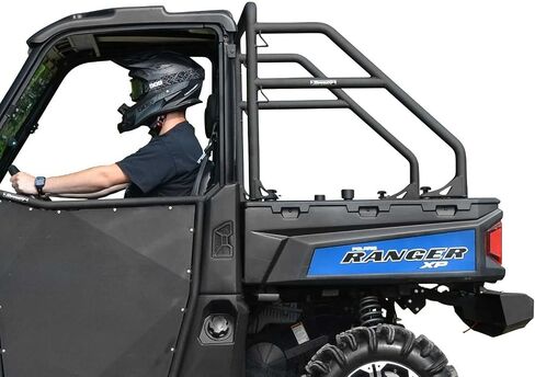 SuperATV Heavy Duty Rear Sport Accessory Bar For Polaris Ranger XP 570 / XP 900 / XP 1000/1000 / Diesel 1000 / Midsize 500/570 / EV/ETX Crew (See Fitment) | Wrinkle Black | Easy Installation in Saudi Arabia