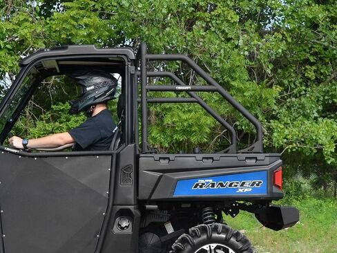 SuperATV Heavy Duty Rear Sport Accessory Bar For Polaris Ranger XP 570 / XP 900 / XP 1000/1000 / Diesel 1000 / Midsize 500/570 / EV/ETX Crew (See Fitment) | Wrinkle Black | Easy Installation in Saudi Arabia