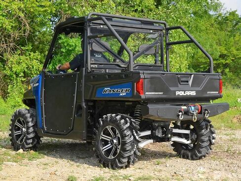 SuperATV Heavy Duty Rear Sport Accessory Bar For Polaris Ranger XP 570 / XP 900 / XP 1000/1000 / Diesel 1000 / Midsize 500/570 / EV/ETX Crew (See Fitment) | Wrinkle Black | Easy Installation in Saudi Arabia