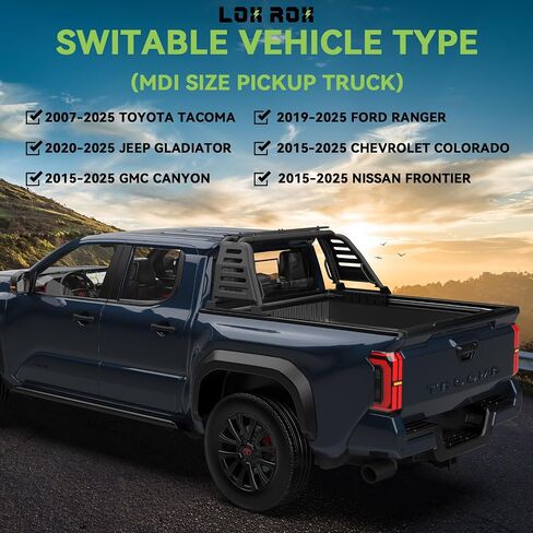 T-rexo Series Sport Roll Bar Compatible with for Tacoma, Ranger, Canyon, Frontier | No Drilling Required | Light Mount | Compatible/Tri-fold/Roll-up/Tri-fold Cover in Kuwait