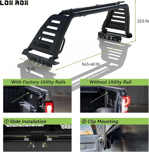 T-rexo Series Sport Roll Bar Compatible with for Tacoma, Ranger, Canyon, Frontier | No Drilling Required | Light Mount | Compatible/Tri-fold/Roll-up/Tri-fold Cover in Kuwait