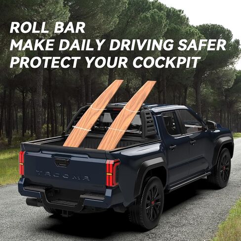 T-rexo Series Sport Roll Bar Compatible with for Tacoma, Ranger, Canyon, Frontier | No Drilling Required | Light Mount | Compatible/Tri-fold/Roll-up/Tri-fold Cover in Kuwait