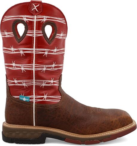Men's 12" Western Work Boot - Casual Western Boots for Men, Brown & Orange, 13 D in Saudi Arabia