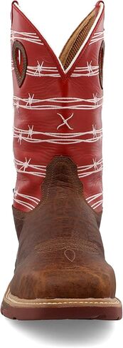 Men's 12" Western Work Boot - Casual Western Boots for Men, Brown & Orange, 13 D in Saudi Arabia