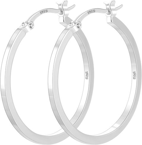 Youngyue 925 Sterling Silver Hoop أقراط للنساء الأطواق الرقيقة من الذهب 14k من الذهب. in Kuwait