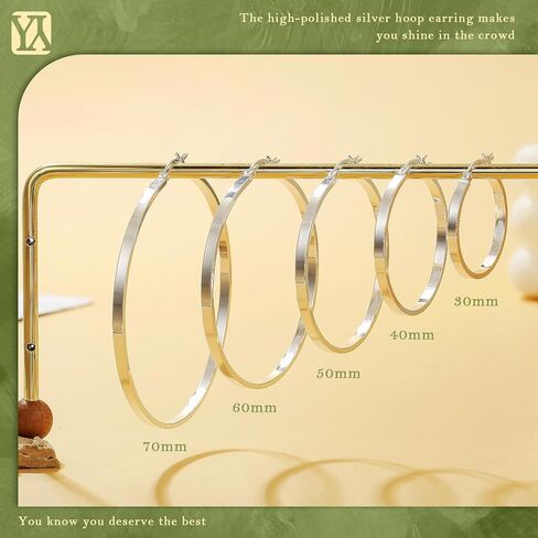 Youngyue 925 Sterling Silver Hoop أقراط للنساء الأطواق الرقيقة من الذهب 14k من الذهب. in Kuwait