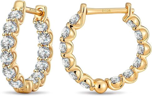 أقراط Bumblebee Hoop للنساء والرجال ، الذهب 14k مطلي بـ 5A Zirconia Zirconia-Hypoallergenic Silver Silver Post مقاوم ، خفيفة الوزن ، هدية لعيد الميلاد ، عيد الميلاد in Kuwait