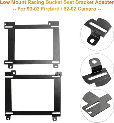 AREYOURSHOP 2X MOUNT RACING BAVER BRACKET ADAPTER TO CHEVY CAMARO 1982-2002 ، for Pontiac Firebird 1993-2002 ، Low Mount Racing/Bucket Seat Bracket in Saudi Arabia