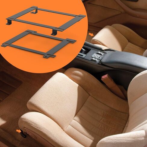 AREYOURSHOP 2X MOUNT RACING BAVER BRACKET ADAPTER TO CHEVY CAMARO 1982-2002 ، for Pontiac Firebird 1993-2002 ، Low Mount Racing/Bucket Seat Bracket in Saudi Arabia
