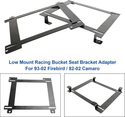 AREYOURSHOP 2X MOUNT RACING BAVER BRACKET ADAPTER TO CHEVY CAMARO 1982-2002 ، for Pontiac Firebird 1993-2002 ، Low Mount Racing/Bucket Seat Bracket in Saudi Arabia