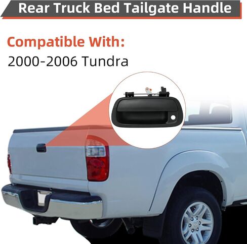 DEAL AUTO ELECTRIC PARTS New 1pc Smooth Black Rear Truck Bed Tailgate Handle With Key Hole Replacement Kit Compatible With 00-06 Tundra in Kuwait