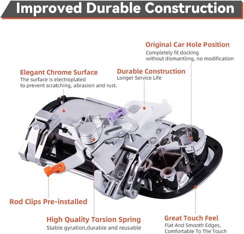 DEAL AUTO ELECTRIC PARTS New 1pc Smooth Black Rear Truck Bed Tailgate Handle With Key Hole Replacement Kit Compatible With 00-06 Tundra in Kuwait