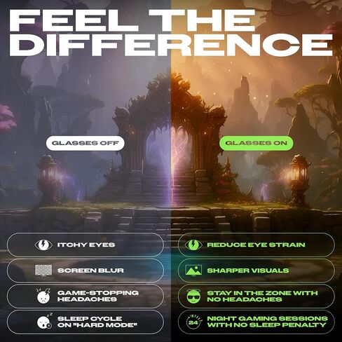 Titan Gaming Glasses, Anti Blue Light Glasses Men, UV400 Protection Blue Light Blocking Glasses for Computer Eye Strain in Kuwait