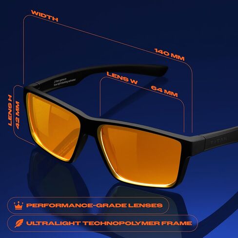 Titan Gaming Glasses, Anti Blue Light Glasses Men, UV400 Protection Blue Light Blocking Glasses for Computer Eye Strain in Kuwait