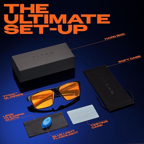 Titan Gaming Glasses, Anti Blue Light Glasses Men, UV400 Protection Blue Light Blocking Glasses for Computer Eye Strain in Kuwait