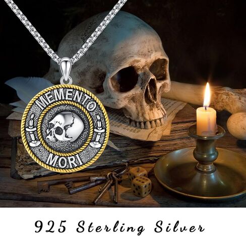 YueYuan الجمجمة قلادة للرجال فضة الصليب قلادة روز الهيكل العظمي قلادة القوطية الشرير الملاك الجناح قلادة مجوهرات هدايا in Kuwait