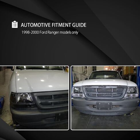 AutoZensation متوافق مع Ford Ranger 1998-2000 ، LENCHROME CLEAR CLEAR LENS POMPER LIGHTS ، L+R مجموعة زوج in Kuwait