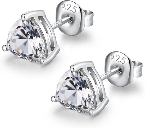 المثلث الفضي الجنيه الفضي CZ Diamond Stud أقراط للنساء رجال 18 كيلو متر مطلي 3 تريليون مقطوعة في قرط الماس مزيف in Saudi Arabia