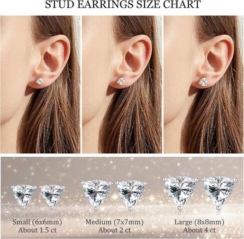 المثلث الفضي الجنيه الفضي CZ Diamond Stud أقراط للنساء رجال 18 كيلو متر مطلي 3 تريليون مقطوعة في قرط الماس مزيف in Saudi Arabia