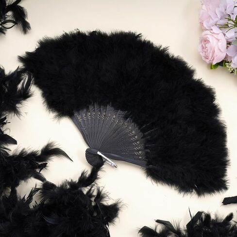 2 Pieces Costume Accessories for Women Feather Boa with Feather Fan for Carnival Halloween Dancing Party Favor in Saudi Arabia