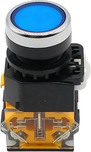 Industrial Push Button Switch, 22mm Momentary Control, Orange and Blue, Metal Housing, 1NO+1NC Configuration (Yellow) in Saudi Arabia