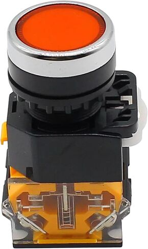 Industrial Push Button Switch, 22mm Momentary Control, Orange and Blue, Metal Housing, 1NO+1NC Configuration (Yellow) in Saudi Arabia