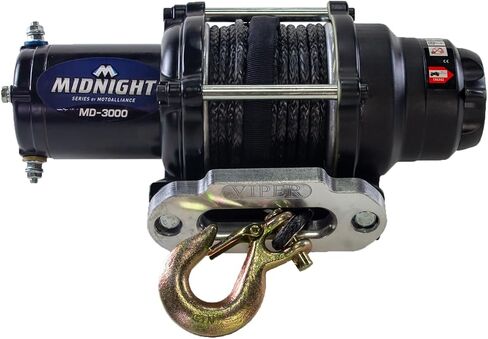 MOTOALLIANCE® Viper 3000lb ATV/UTV Wireless Winch with 50' of Black Synthetic Winch Rope. Waterproof IP67 Rated and Designed in the USA in Saudi Arabia